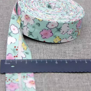 Cotton Floral Bias Binding Tape 1 Inch Patterned Sewing Roll Single Fold 25mm