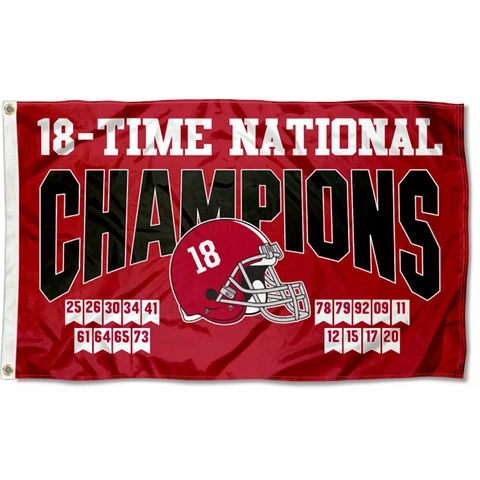 Alabama Crimson Tide 2020 18 Time College Football Champions 3x5 Flag Cover