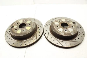 2008-2014 Subaru WRX STI Rear Rotor Set Drilled Slotted 08-14 - Picture 1 of 7