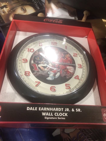 Dale Earnhardt Jr. & Sr. Coca-Cola Wall Clock Signature Series NASCAR Cover