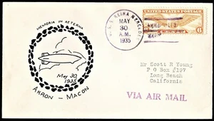 USS MACON REINA MERCEDES ZRS-5 Crash Cover Annapolis MD May 30 1935 Mueller Cach - Picture 1 of 1