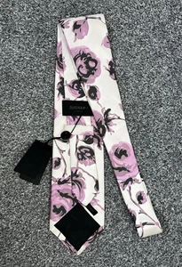 Duchamp Black Label Silk Pink Floral Rose Classic Creon Garen Tie Sz 9 NEW - Picture 1 of 5