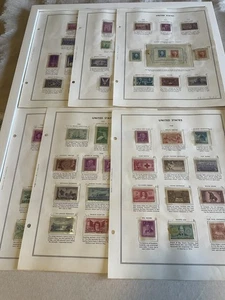 Lote de estampillas conmemorativas de Estados Unidos 1938-1950 - 6 páginas de álbum Segunda Guerra Mundial a Expo Filatélica  - Imagen 1 de 13