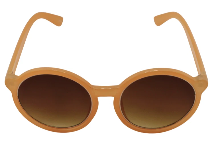 GAFAS DE SOL-Montura redonda de inspiración vintage con marco bronceado melocotón y lentes marrones degradados Foto 1 de 4
