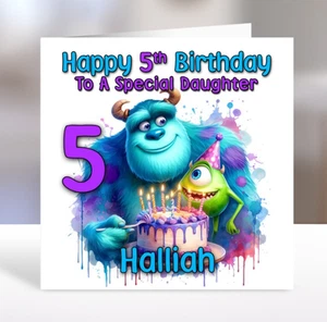 MONSTERS INC Personalised Birthday Card - Monsters Inc Birthday Card - Disney - Picture 1 of 2