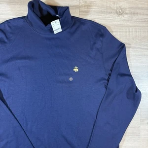 Brooks Brothers Shirt Mens L Navy Blue Turtleneck Cotton Long Sleeve NWT Gold Lo - Picture 1 of 6