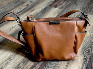 Liz Claiborne Lola Crossbody Bag Cognac/Tan Purse Handbag - Picture 1 of 9