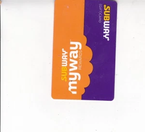 Subway My Way used gift card NO VALUE for collectible purposes only - Picture 1 of 1