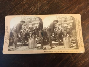 Stereoview, US Regulars Fortress Monroe, Last Mess, 1898, Underwood - Picture 1 of 5