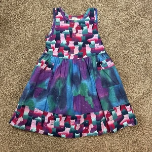 Berry Patch USA Girls Dress Size 8 Handmade Cat Kitten Sleeveless Colorful - Picture 1 of 6
