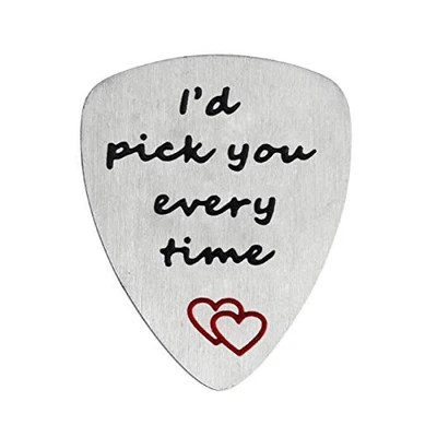 I'd Pick You Every Time Guitar Pick, Musical Gift, Anniversary Date,  - Image 1 of 4