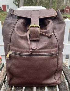 COACH Leather Backpack Brown Drawstring Closure Buckle Flap Zip Pockets - 0529 - Picture 1 of 5