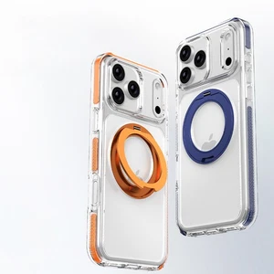 For iPhone 17 Pro Max/Air/17 Pro/17 Shockproof Ring Stand Clear Hard Phone Case - Picture 1 of 11