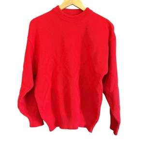 1980s Vintage IVANHOE | Red Crewneck Wool Blend Swedish Sweater | Medium - Picture 1 of 7