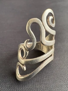 Vintage Sterlingsilber Bypass Ring Scroll Swirl Design Ringgröße 6 US - Bild 1 von 10