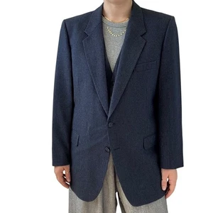 Vintage 70er Jahre Yves Saint Laurent YSL Navy Blau Wolle 3 Teiler Blazer Anzug Set 40R - Bild 1 von 13