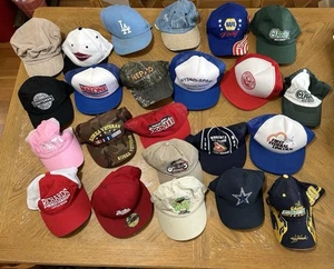 Lotto 23 Cappelli Vintage SnapBack Trucker Vari Nike Nascar Veteran Super Bowl - Foto 1 di 22