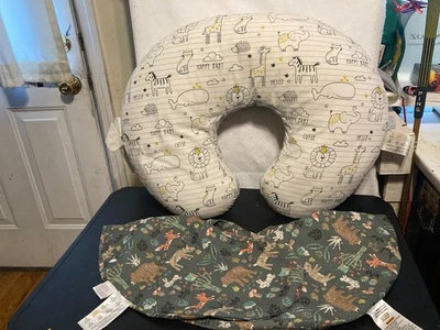 Boppy Nursing Pillow With 2 Covers - Zoo And Dark Green With Woodland Animals - Image 1 of 4