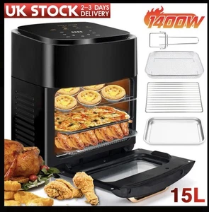 Horno Freidora de Aire 15L Cocina Saludable Digital Baja en Grasa Sin Aceite 1400W-Reino Unido Venta - Imagen 1 de 4