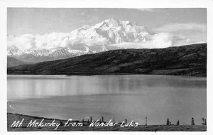 # K2076    WONDER LAKE,  AK.   REAL PHOTO    POSTCARD,   MT. McKINLEY - Picture 1 of 2