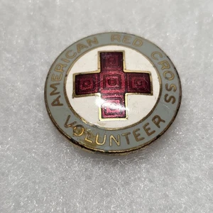Amerikanisches Rotes Kreuz Freiwilligendienst Abzeichen Anstecknadel Emaille Vintage 2. Weltkrieg - Bild 1 von 2