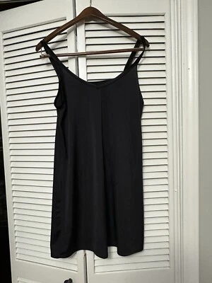 VANITY FAIR 10158 black nylon spandex FULL SLIP sz 36 18"/42 Grunge Fairygoth - Image 1 of 4