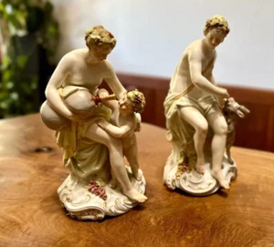 SALE! Beautiful KPM Antique Porcelain Neoclassical Figurine Pair - Picture 1 of 18