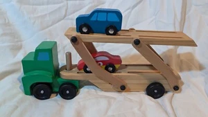 Melissa & Doug Car Carrier #4096 Classic Toy Truck Semi With 2 Cars - Picture 1 of 11