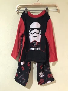 Star Wars Boy Flannel 2-pc Pajamas PJs Set Trooper Black Red Sz 6 NWT j1 - Picture 1 of 5