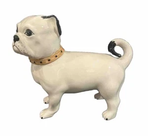 VINTAGE Italian Ceramic Pug Bull Dog Pottery Figurine Italy Fine 10” - Picture 1 of 9