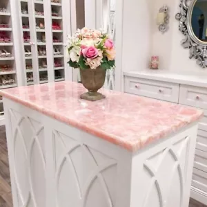 Crystal Rose Quartz Table Top Quartz Kitchen & Vanity Countertop Decor furniture - Picture 1 of 7