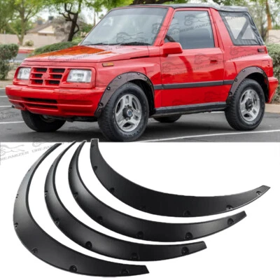 Kits de bengalas de guardabarros extra anchas de 4* 3,5" arcos de rueda negros para Geo Tracker LSi Foto 1 de 4