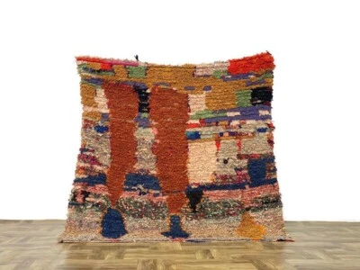 Alfombra colorida vintage, entrada Kilim Runner, pasillo peludo, alfombra de dormitorio, 3'8x4'4 pies Foto 1 de 4