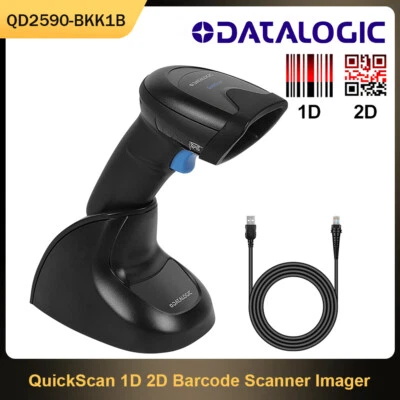 Datalogic QD2590-BKK1B Wired USB 1D 2D Imager Barcode Scanner Reader w/ Stand - Image 1 of 4