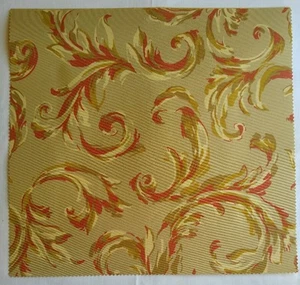 Brunschwig Fils Fabric Sample *Sackville Scroll* 15" X 16" Swirl Brown Rust Tan - Picture 1 of 6