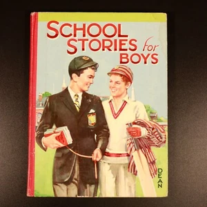 c1940 School Stories For Boys Cricket Theme Antique Childrens Book Illustrated - Picture 1 of 14