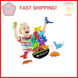 FFTROC Montessori Dinosaur Toys for 2 3 4 Year Old Boys - Wooden Stacking Dinosa - Picture 1 of 2
