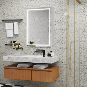 Badezimmer spiegelschrank mit Beleuchtung 70x50cm Aluminiumrahmen Antibeschlag - Bild 1 von 11