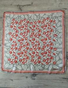 Cacharel Vintage Floral print tree leaves Scarf Silk Square Rolled Hem 20"*20" - Picture 1 of 11