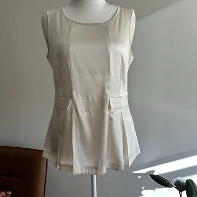 DONCASTER / Top de seda marfil / Talla 10 Foto 1 de 4