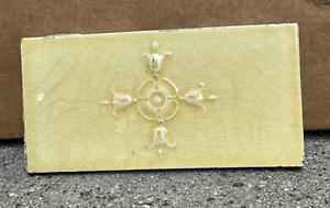 Antique Victorian Fireplace Ceramic Glossy Tile Floral 3 X 6” Hamilton Ohio - Picture 1 of 5