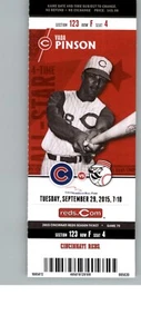 Chicago Cubs vs Cincinnati Reds 9/29/2015 Full Ticket - Vada Pinson - Picture 1 of 2