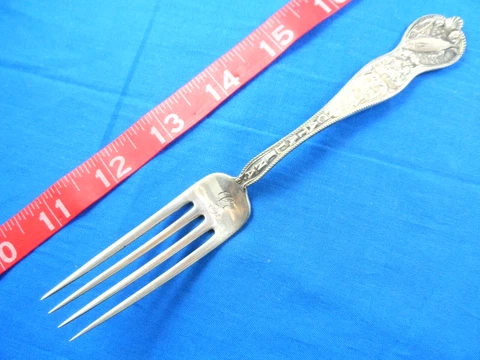 6-1/2" Antique Catalina Island California Sterling Silver Souvenir Fork No Spoon Cover