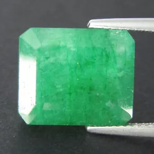 Increíble piedra preciosa de corte esmeralda de berilo verde de 9,20 quilates con forma ovalada de 13,6 x 1 mm - Imagen 1 de 4