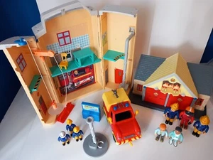 Fireman Sam Fire Station figures Norman Helen flood fire pole Rescue Centre - Picture 1 of 9