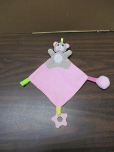 Unbranded Pink Bear Infant Lovey Teether Crinkle Soft Baby Snuggle Cuddle - Picture 1 of 2
