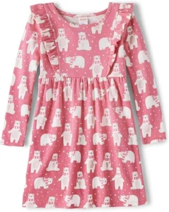 NWT Girls Gymboree Pink Polar Bear Babydoll Dress Bear Hugs Deco Shell Size 12 - Picture 1 of 4