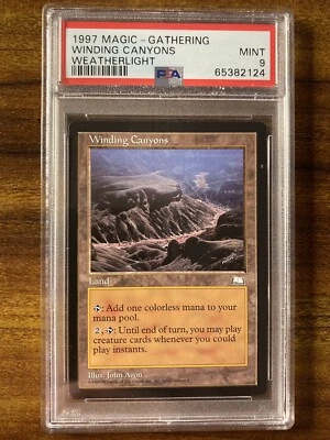 MTG✨WINDING CANYONS✨Weatherlight PSA 9 MINT RARE Land 1997 RESERVE LIST Avon Art - Image 1 of 2