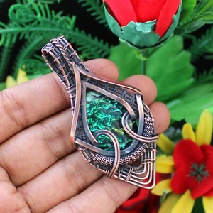 Australian Triplet Opal Pendant Copper Wire Wrapped Pendant Copper Wire Jewelry - Picture 1 of 6