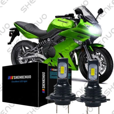 Kit de bombillas de faros LED H7 para Kawasaki Ninja 650R EX650C 2009-2011 EX650A 06-07 Foto 1 de 4